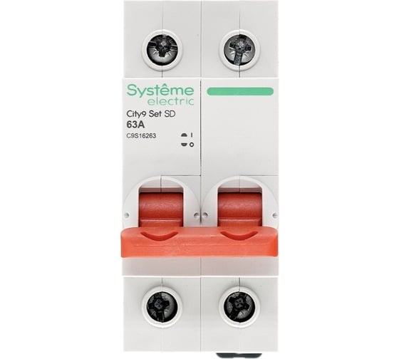 Выключатель нагрузки Systeme Electric City9 set вн 2p 63а 400в (ранее EZ9S16263) C9S16263