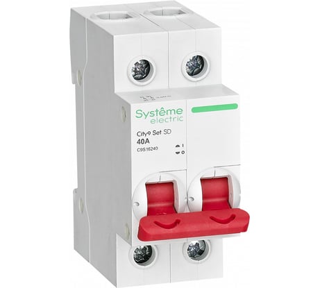 Выключатель нагрузки Systeme Electric City9 set вн 2p 40а 400в (ранее EZ9S16240) C9S16240