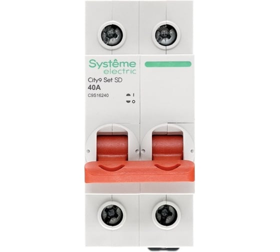 Выключатель нагрузки Systeme Electric City9 set вн 2p 40а 400в (ранее EZ9S16240) C9S16240