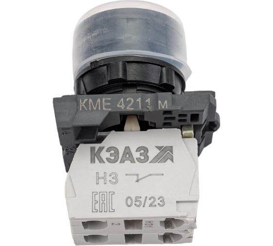 Кнопка КЭАЗ КМЕ 4211м 1но+1нз цилиндр IP65 красн. 248244