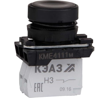 Кнопка управления КЭАЗ КМЕ4111м 1но+1нз IP40 цилиндр черн. 248240