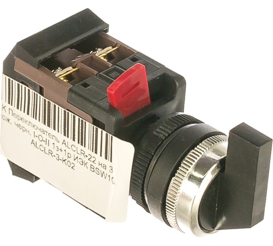 Переключатель на 3 положения, черный I-O-II 1з+1p IEK ALCLR-22 BSW10-ALCLR-3-K02 1