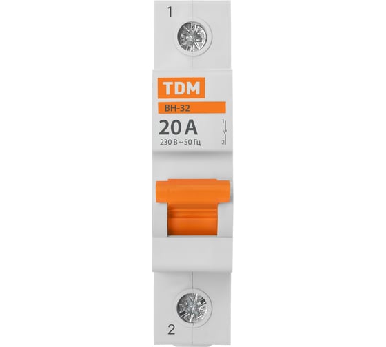 Выключатель нагрузки TDM ELECTRIC (мини-рубильник) ВН-32 1P 20A Home Use SQ0211-0102
