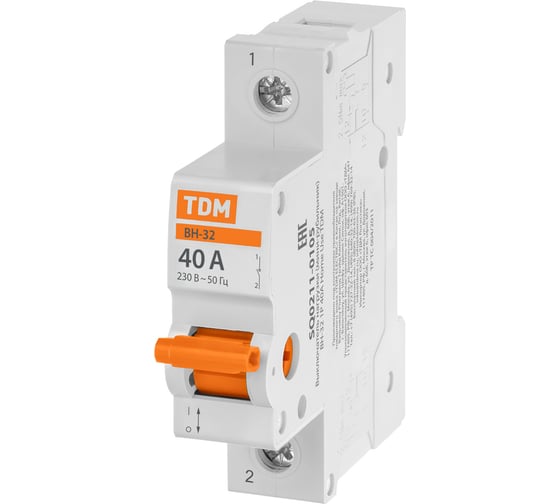 Выключатель нагрузки TDM ELECTRIC (мини-рубильник) ВН-32 1P 40A Home Use SQ0211-0105