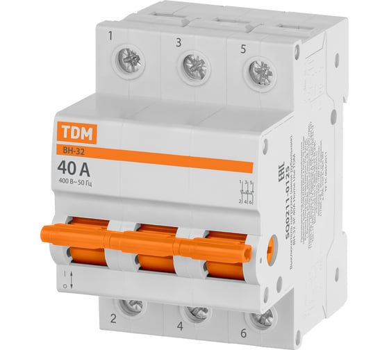 Выключатель нагрузки TDM ELECTRIC (мини-рубильник) ВН-32 3P 40A Home Use SQ0211-0125