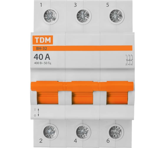Выключатель нагрузки TDM ELECTRIC (мини-рубильник) ВН-32 3P 40A Home Use SQ0211-0125