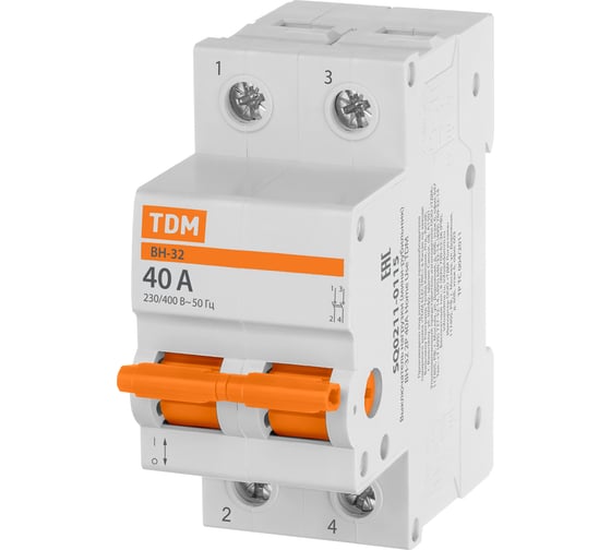 Выключатель нагрузки TDM (мини-рубильник) ВН-32 2P 40A Home Use SQ0211-0115