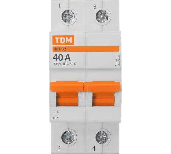 Выключатель нагрузки TDM (мини-рубильник) ВН-32 2P 40A Home Use SQ0211-0115