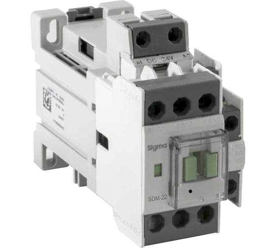 3-полюсный силовой контактор Sigma Elektrik 1NO+1NC - напряжение катушки: 24V DC SDM022024