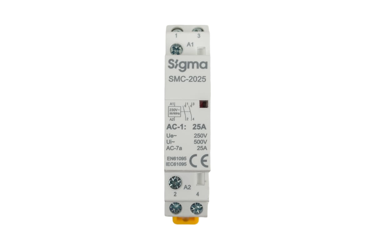 Модульный контактор Sigma Elektrik 2 NO 25A Sigma Elektrik SMC-2025-2NO -  выгодная цена, отзывы, характеристики, фото - купить в Москве и РФ