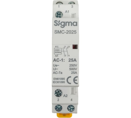 Модульный контактор Sigma Elektrik 2 NO 25A Sigma Elektrik SMC-2025-2NO 1
