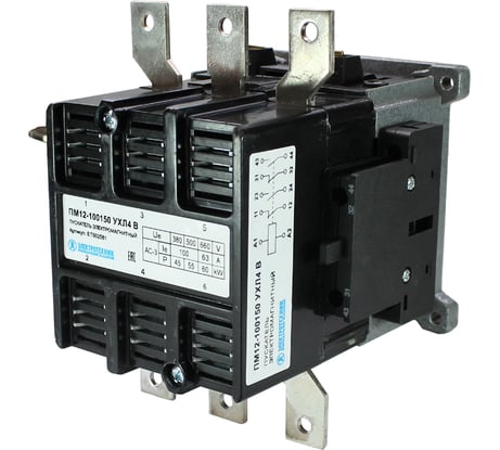 Электромагнитный пускатель Электротехник ПМ12-100150 УХЛ4 В, 220В/50Гц, 2з и2р, 100А, нереверсивный, без реле, IP20 ET502581