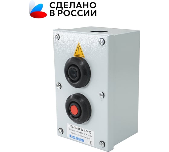 Пост управления Электротехник ПКУ-15-21.121-54У2 (1*ВК30-10-11110-54(1з и1р) черная и 1*ВК30-10-11110-54(1з и1р) красная и PG-19) ET054487
