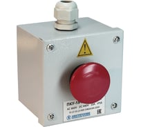 Пост управления Электротехник ПКУ-15-21.111-54У2 (КЕ141/2(1з и 1р) красная, гриб с фиксацией + PG-13,5) ET054790