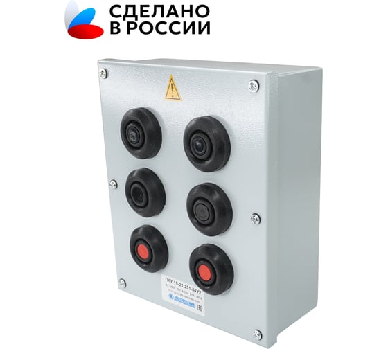 Пост управления Электротехник ПКУ-15-21.231-54У2 (4*ВК30-10-11110-54(1з и 1р) черная + 2*ВК30-10-11110-54(1з и 1р) красная + PG-36) ET054503