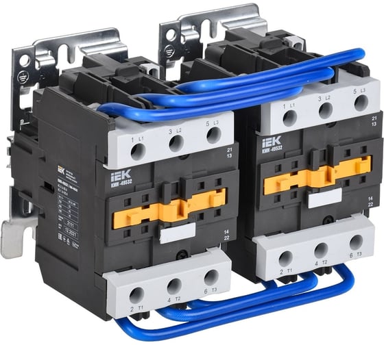 Контактор IEK кми-49532 реверс 95а 230в/ас3 2но;2нз KKM43-095-230-22-1