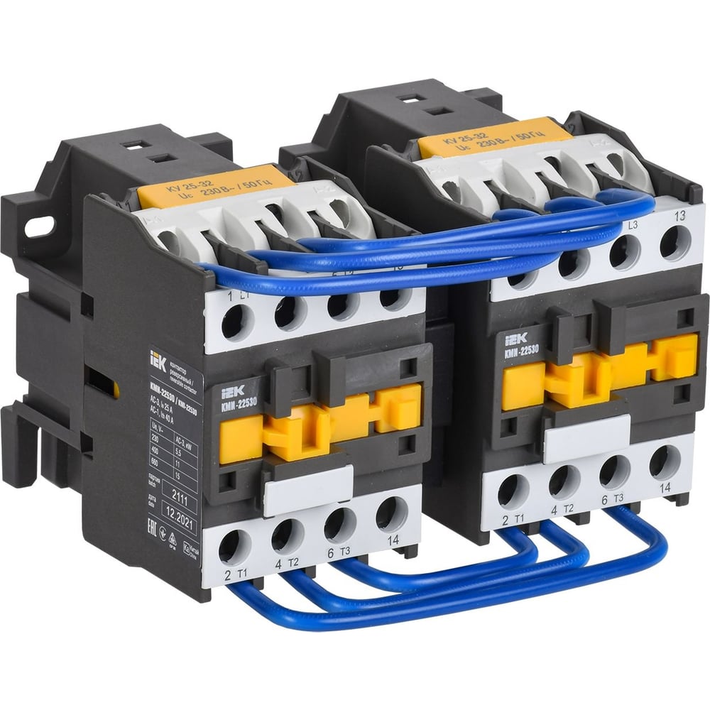 Контактор IEK кми-22530 реверс 25а 230в/ас3 2но KKM23-025-230-20-1 ...