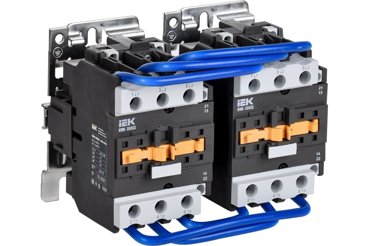 Контактор IEK кми-35032 реверс 50а 230в/ас3 2но;2нз KKM33-050-230-22-1 ...
