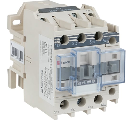 Малогабаритный контактор EKF КМЭ 32А 220В 1NO PROxima ctr-s-32-220