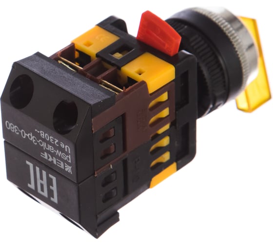 Переключатель EKF ANLC-22 3P желтый с подсветкой 380В NO+NC psw-anlc-3p-o-380 3964524