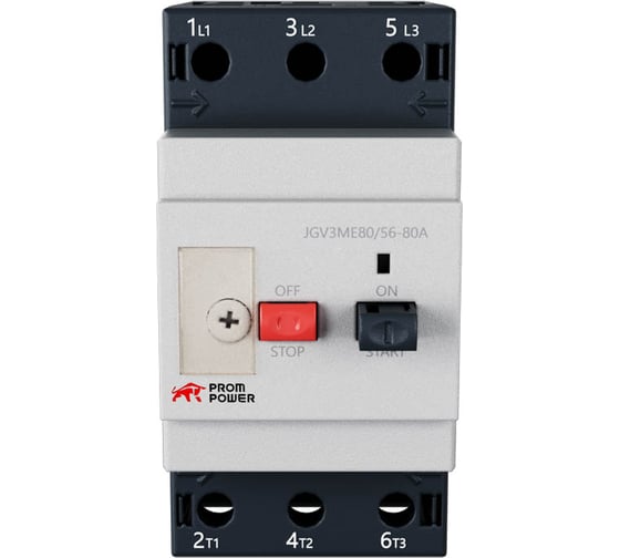 Автоматический выключатель защиты двигателя Prompower jgv3-80me/56-80, диапазон регулировки тока (a) 56-80 JGV380ME5680