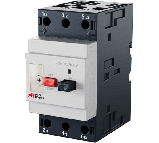 Автоматический выключатель защиты двигателя Prompower jgv3-80me/40-63, диапазон регулировки тока (a) 40-63 JGV380ME4063