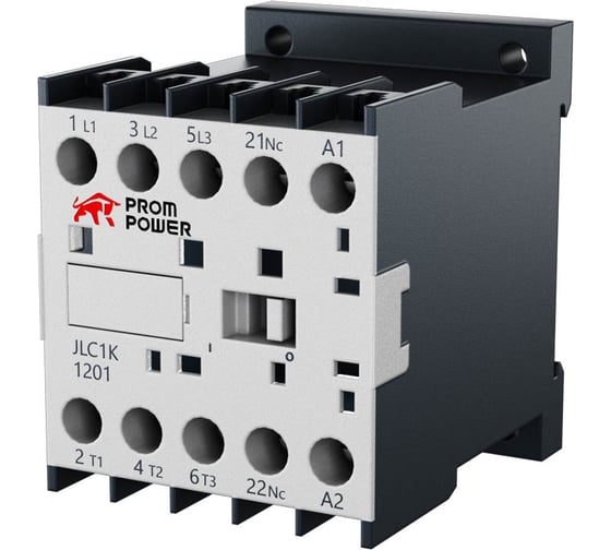Миниконтактор Prompower ac jlc1-k09-10 (ac220), 9a, 3 полюса, доп контакт 1но, напряжение катушки 220vac JLC1K0910AC220