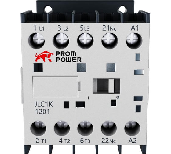 Миниконтактор Prompower ac jlc1-k09-10 (ac220), 9a, 3 полюса, доп контакт 1но, напряжение катушки 220vac JLC1K0910AC220