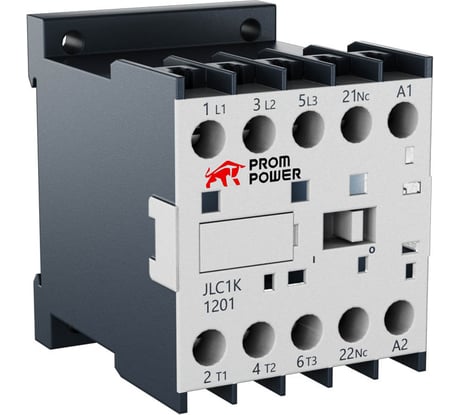 Миниконтактор Prompower ac jlc1-k12-10 (ac220), 12a, 3 полюса, доп контакт 1но, напряжение катушки 220vac JLC1K1210AC220