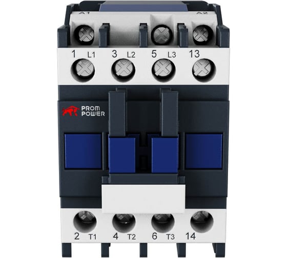 Контактор Prompower jlc1-d12-01-f5 (ac110), номинальный ток 12a, 3 полюса, доп контакт 1нз, напряжение катушки 110vac JLC1D1201F5AC110