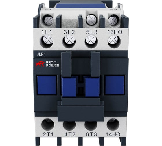 Контактор Prompower ac jlp1-d18-10-bd (dc24), 18a, 3 полюса, доп контакт 1но, напряжение катушки 24vdc JLP1D1810BDDC24