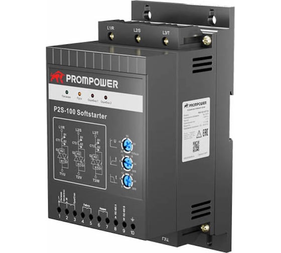 Устройство плавного пуска Prompower p2s-100-4-0t7-b-a, напряжение 400b, мощность 0,75 квт, 1,5а P2S10040T7BA