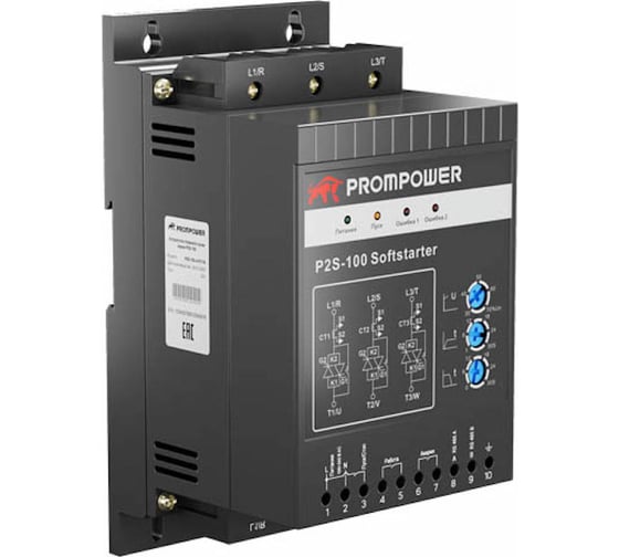 Устройство плавного пуска Prompower p2s-100-4-7t5-b-a, напряжение 400b, мощность 7,5 квт, 15а P2S10047T5BA 1