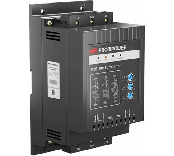 Устройство плавного пуска Prompower p2s-100-4-18-b-a, напряжение 400b, мощность 18,5 квт, 37а P2S100418BA 1