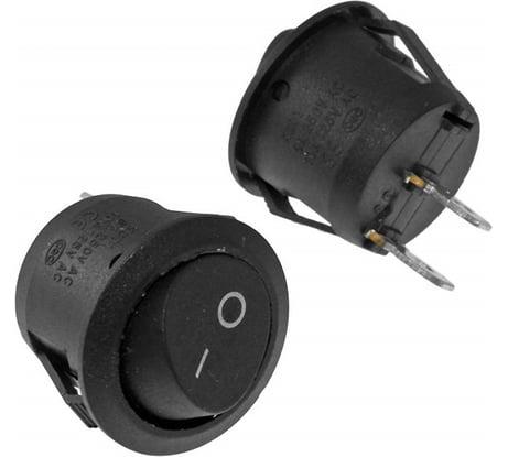 Клавишный переключатель Pro Legend круглый, черный, 2 контакта ON-OFF PL2398