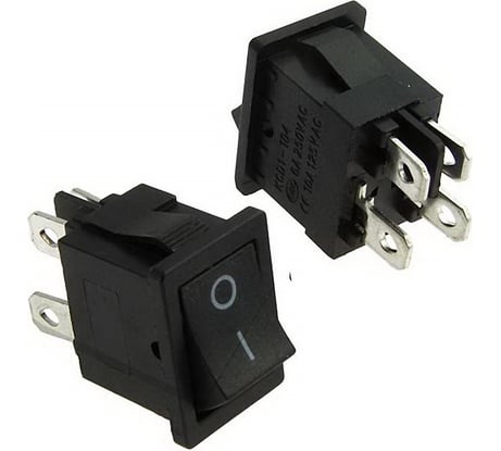 Клавишный переключатель Pro Legend ON-OFF, 4 контакта, черный PL2410