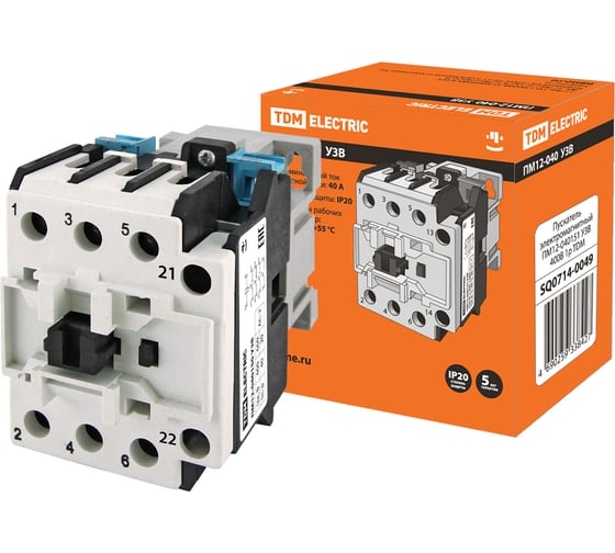 Электромагнитный пускатель TDM ELECTRIC ПМ12-040151 У3В 400В 1р SQ0714-0049