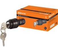 Переключатель 3 положения с ключом SB7-CG33 TDM ELECTRIC с фиксацией 2НО d22 мм черный IP40 SQ0746-0074