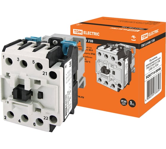 Электромагнитный пускатель TDM ELECTRIC ПМ12-040151 У3В 230В 1р SQ0714-0048