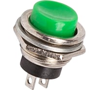 Выключатель-кнопка REXANT металл 250v 2а (2с) off-(on) диаметр 16.2 зеленая (rwd-306) 36-3353 28570658