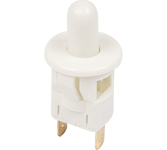 Выключатель-кнопка REXANT 250В, 2.5А, (2с) ON-(OFF) Б/Фикс белый (PBS-19C2) (мебельная) 36-3021