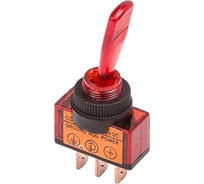 Тумблер REXANT 24v 20а (3c) on-off однополюсный с красной подсветкой (asw-13d) 36-4390