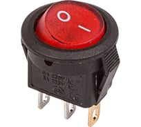 Клавишный круглый выключатель REXANT 250v 3а (3с) on-off красный с подсветкой micro (rwb-106, sc-214) 36-2530