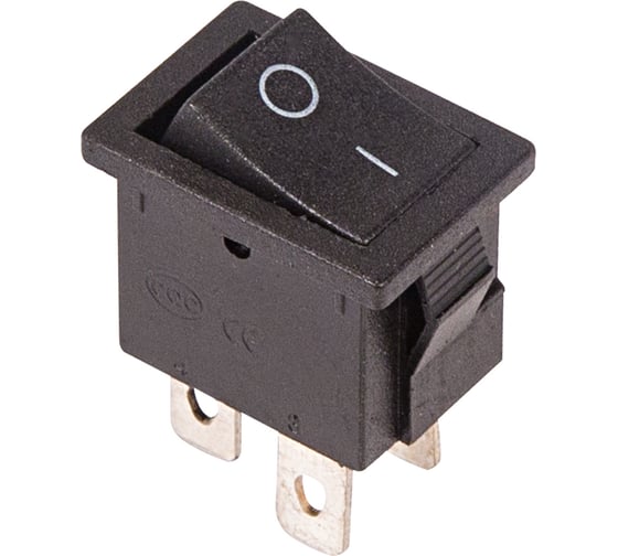 Клавишный выключатель REXANT 250v 6а (4с) on-off черный mini (rwb-208, sc-768) 36-2146 1