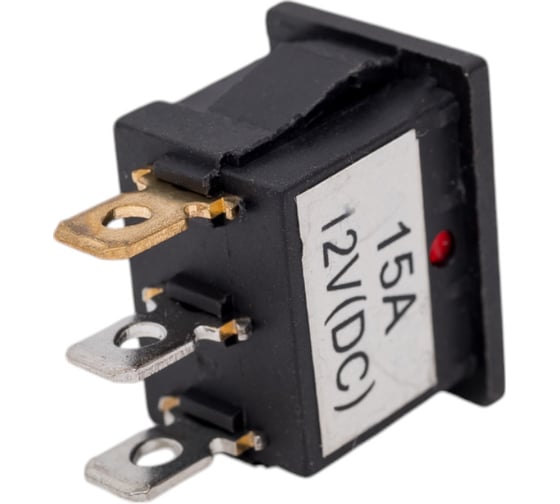 Клавишный выключатель REXANT 12v 15а (3с) on-off красный с подсветкой mini (rwb-206-1, sc-768) 36-2170