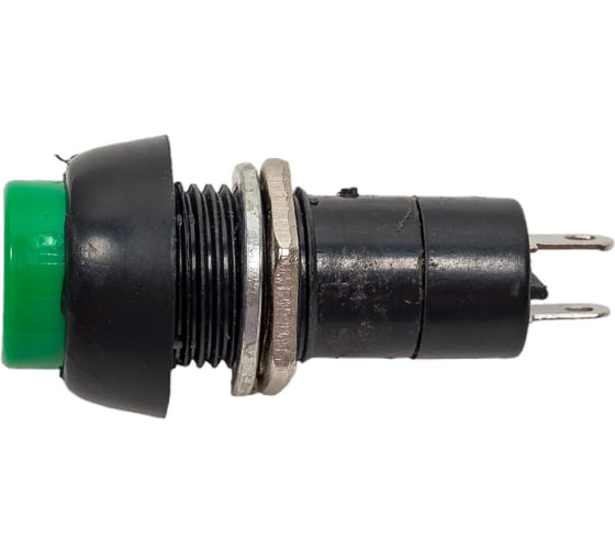 Выключатель-кнопка REXANT 250v 1 а (2с) off-(on) б/фикс зеленая (pbs-11в) 36-3042 1