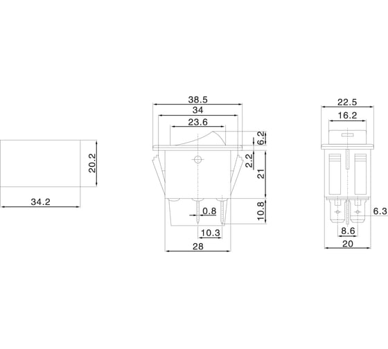 Клавишный выключатель REXANT 12v 35а (4с) on-off с желтой led подсветкой (asw-17d) 36-4442