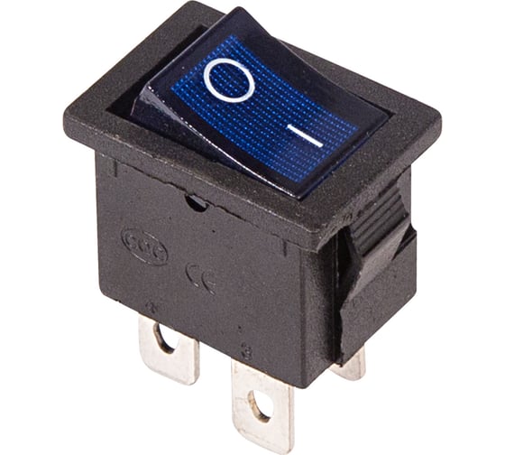 Клавишный выключатель REXANT 250v 6а (4с) on-off синий с подсветкой mini (rwb-207, sc-768) 36-2191 1