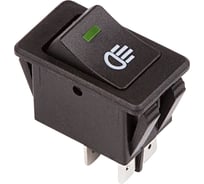 Клавишный выключатель 12В, 35А, (4с), вкл-выкл, с зеленой подсветкой (ASW-17D), 10 шт. REXANT 36-4441