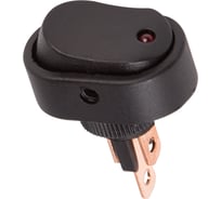 Клавишный выключатель 12В, 30А, (3с), вкл-выкл, черный с красной LED-подсветкой (RWB-523, ASW-20D), 10 шт. REXANT 36-2670